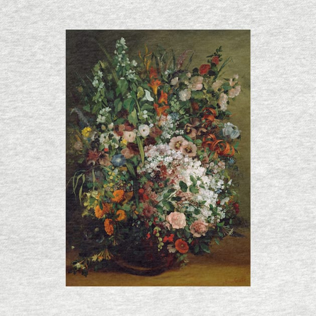 Bouquet of Flowers in a Vase by Gustave Courbet by Classic Art Stall